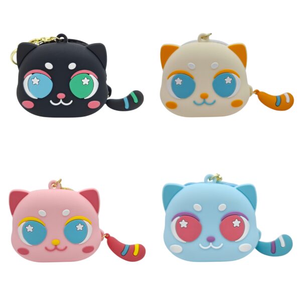 Llavero monedero silicona gato kawaii